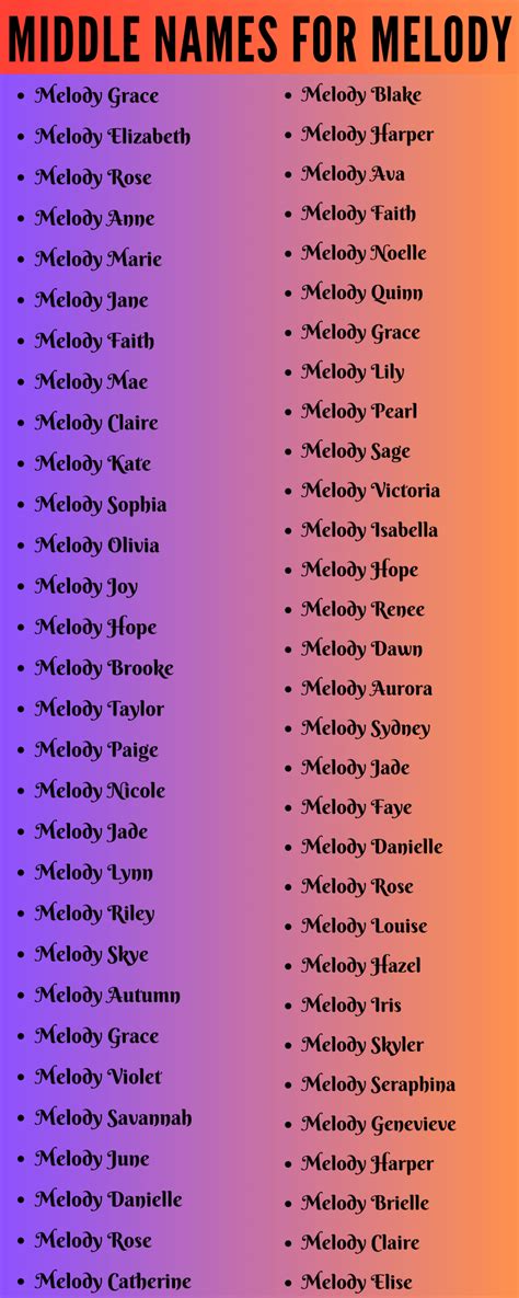 middle names for melody